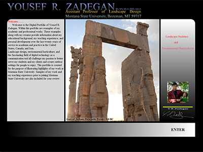 Intro page to portfolio app